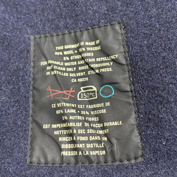 AQUASCUTUM Sz 40 Wool Removable Lining Herringbone Shoulder Pads Mid-Length Coat - Picture 9 of 16